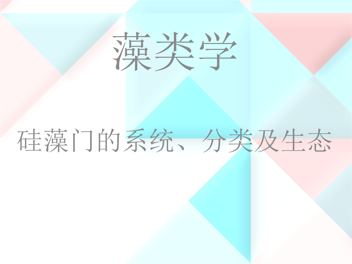 硅藻门学习课件.ppt