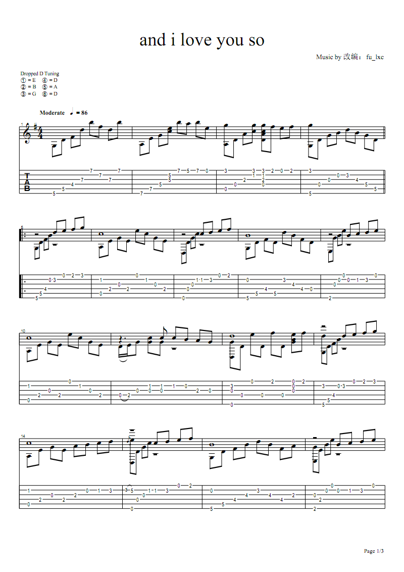 欧美流行金曲《and i love you so》指弹吉他谱.pdf