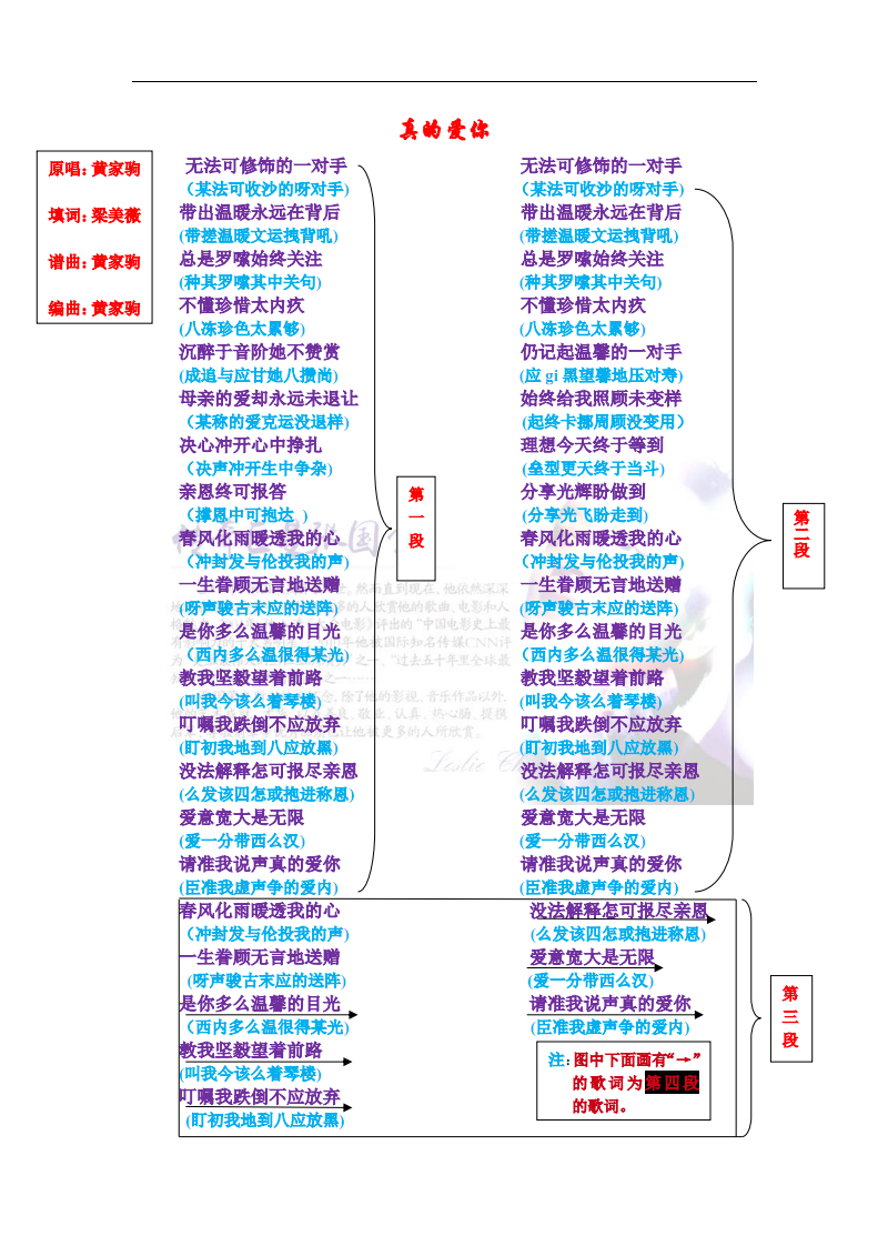 最爱几首经典粤语歌(谐音-注音).pdf