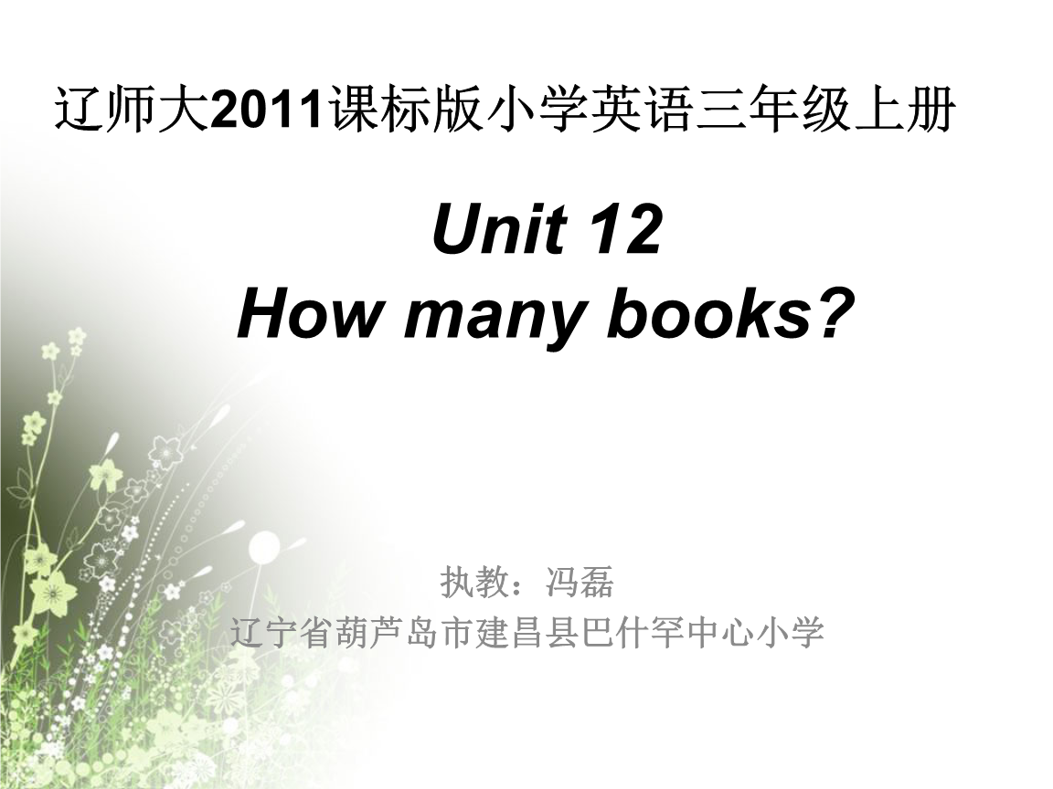 《unit1 2howmanybooks课件》小学英语辽师大2011课标