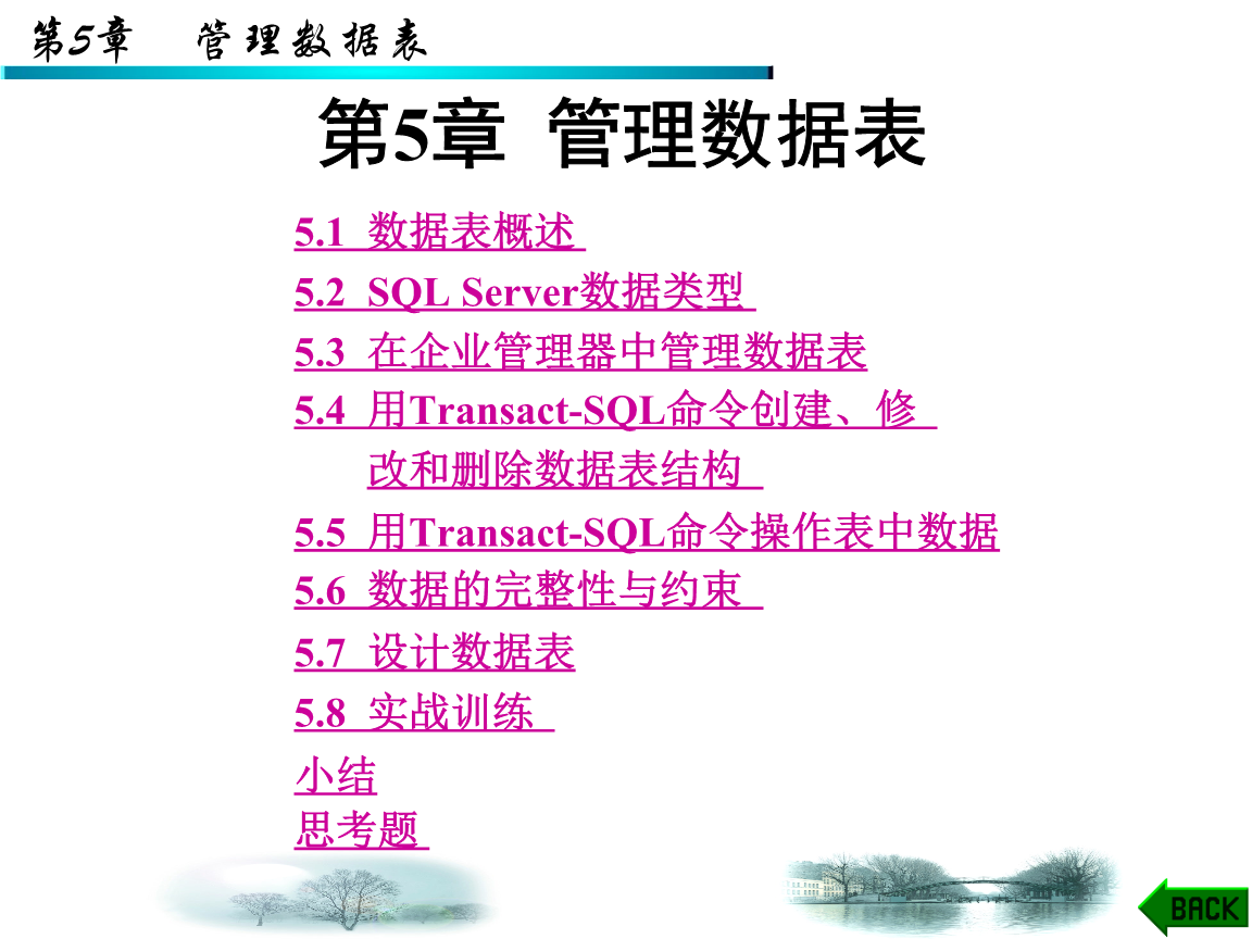 (SQL Server数据库系统基础)第5章管理数据表