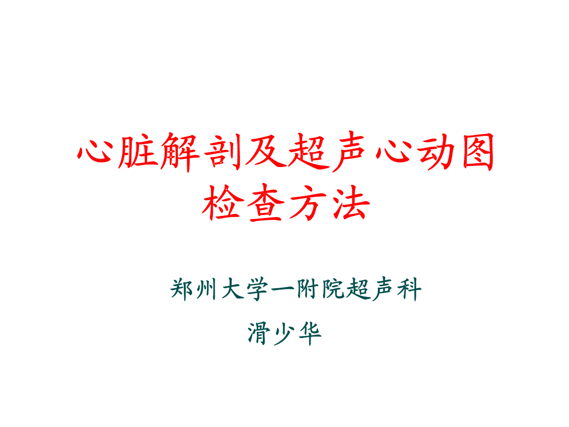 心脏解剖及超声心动图检查方法 功能测定.ppt