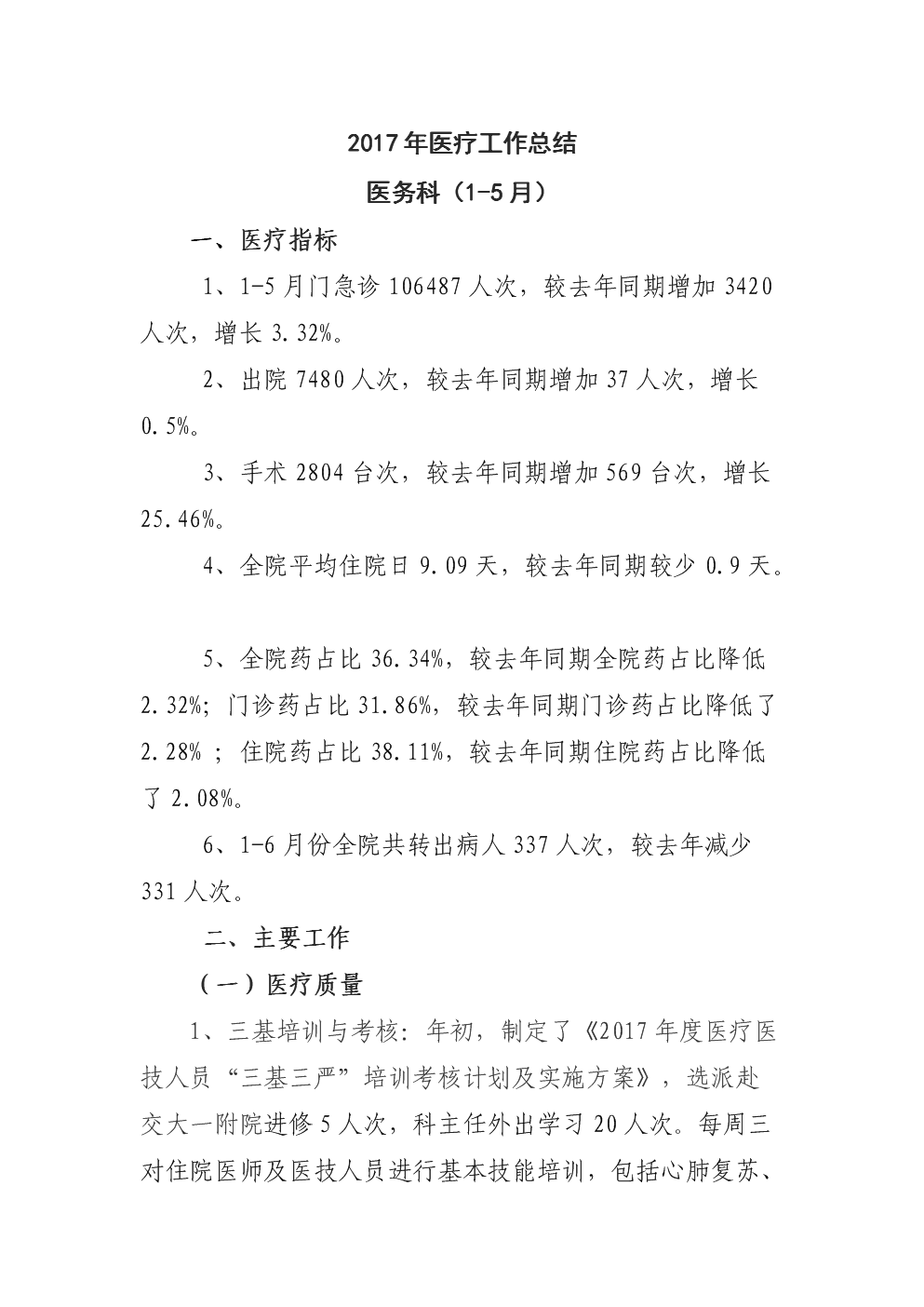 2017年1-5月医疗工作复习总结.docx
